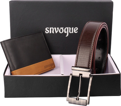 

SNVOGUE Belt, Wallet Combo(Brown)