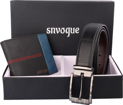 SNVOGUE Belt, Wallet Combo(Black)