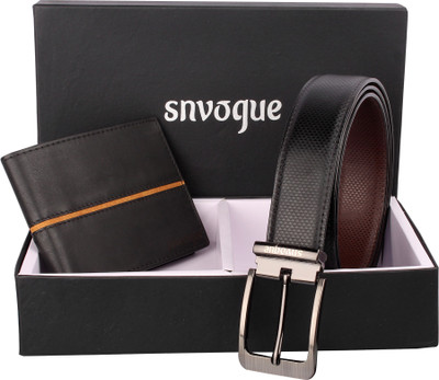 

SNVOGUE Belt, Wallet Combo(Black)