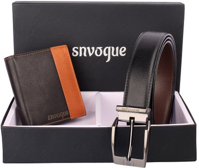 

SNVOGUE Belt, Wallet Combo(Black)