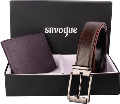 SNVOGUE Belt, Wallet Combo(Brown)