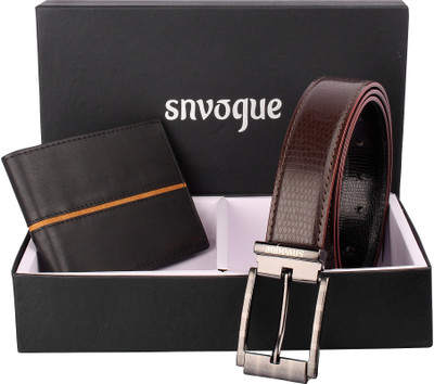 

SNVOGUE Belt, Wallet Combo(Brown)