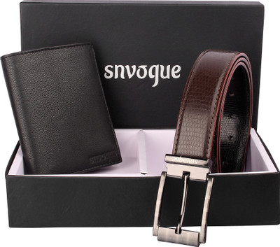 

SNVOGUE Belt, Wallet Combo(Black)