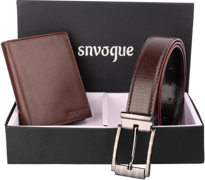 

SNVOGUE Belt, Wallet Combo(Brown)