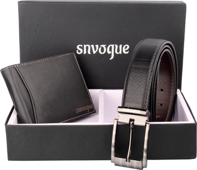 

SNVOGUE Belt, Wallet Combo(Black)