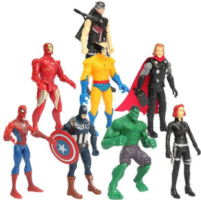 

M-Alive Action Figure 8 Pcs Super Hero's Who Always Save The World(Multicolor)