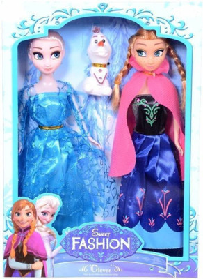 

M-Alive Fashion Fever Anna elsa +1 pcs Figure Dolls with Olaf Barbie Cinderella Baby Girl(Multicolor)
