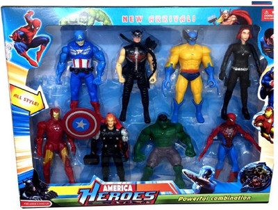 

Toy Arena Avengers Action Figures of 8 Super Heroes(Multicolor)