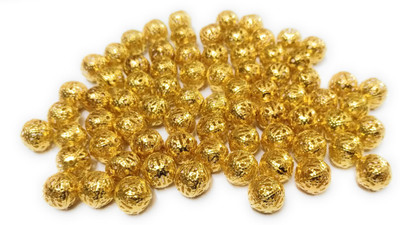 

Medonna shoppe 8 mm size imported Round Metal Spacer Beads, Jolly balls, metal hallow spacer balls Jewellery Making, Craft works Loose Charms, Gold finish, pack of 100 nos