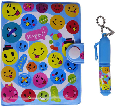 

Funcart Smiley Blue Small Diary Set with Small Pen