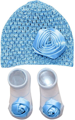 

HEALTHY BABY Baby Girl Socks & Beanie Cap Gift Set(Sky Blue)