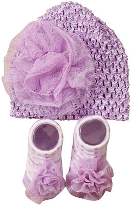 

HEALTHY BABY Baby Girl Socks & Beanie Cap Gift Set(Violet)