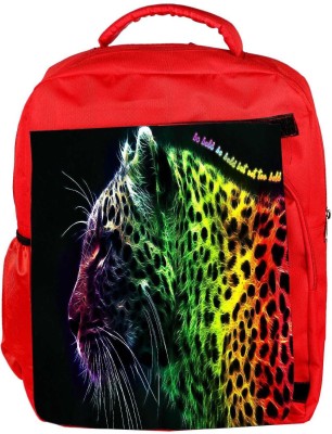 

Snoogg Eco Friendly Canvas Neon Leopard Designer Backpack Rucksack School Travel Unisex Casual Canvas Bag Bookbag Satchel 5 L Backpack(Multicolor), Red