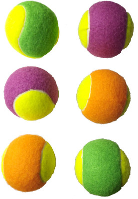 Tima Light Weight Cricket Tennis Ball Pack of 6, Color Double Cricket Tennis Ball Pack of 6, Multicolor Tima Cricket Balls
