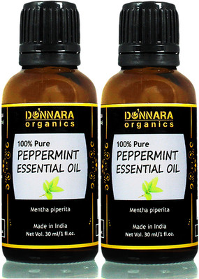 

Donnara Organics 100% Pure Peppermint Essential oil- Natural & Undiluted Combo pack of 2 bottles of 30 ml(60 ml)(60 ml)