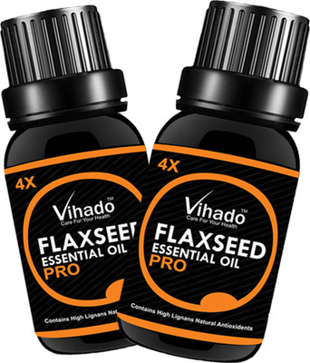 VIHADO 100% Pure Flax Seed Oil 4X PRO (15 ML) (Pack of 2)(15 ml)