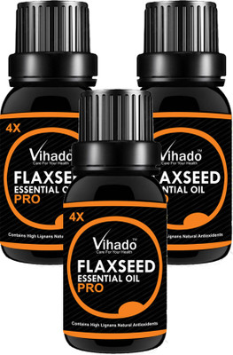 

VIHADO Flax seed Oil 4X PRO 100% Pure & Natural Essential Oil | Flaxseed Essential Oil | Flax seed Oil For Skin | Flaxseed Oil For Weight Loss | Cold Pressed Flax seed Oil |Organic Flaxseed Oil | Linseed Oil | Flaxseed Oil For Cooking | Lin seed oil - 30 