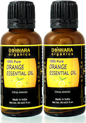 

Donnara Organics 100% Pure Orange Essential oil- Natural & Undiluted Combo pack of 2 bottles of 30 ml(60 ml)(60 ml)