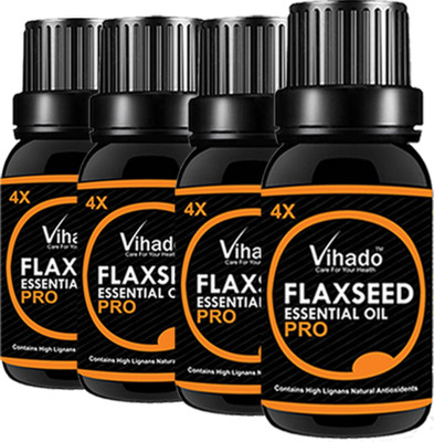 VIHADO 100% pure and natural Cold Pressed Flaxseed Oil 4X PRO (15 ML) (PACK OF 4)(15 ml)
