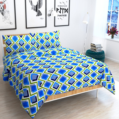 

RAM AVTAR 140 TC Polycotton Double Printed Bedsheet(Pack of 1, Blue)