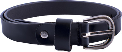 

U+N Men & Women Casual Black Genuine Leather Belt