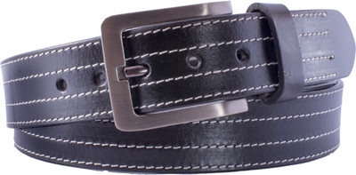 

U+N Men Casual Black Genuine Leather Belt