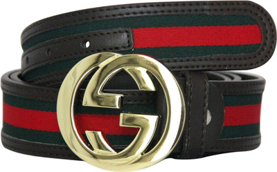 

DN ENTERPRISES Men Casual Brown Genuine Leather Belt, Brown green red