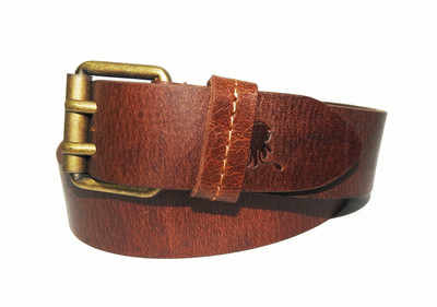 

SQUID BLUE Men Casual Brown Genuine Leather Belt, Tan