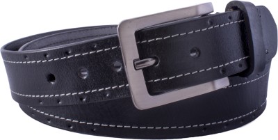 

U+N Men Casual Black Genuine Leather Belt