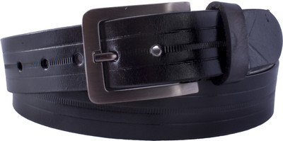 

U+N Men Casual Black Genuine Leather Belt