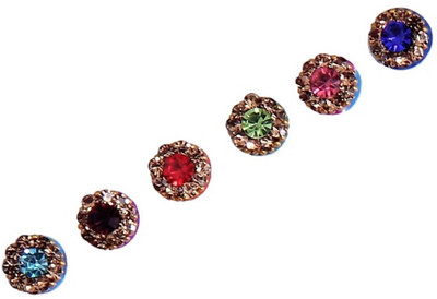 

beauty gold crystal stone round bindi for beautiful lady & girl forehead, nails, tattooing Multicolor Bindis(mugli marathi, bengali bindi, Bollywood style)