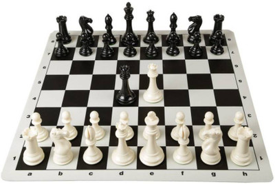 

Zahuu Chess Vinyl Foldable Chess Game with Solid Plastic Pieces (with Extra Queen) Board Game