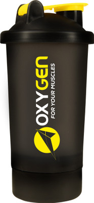 

Oxygen 2 COMPARTMENT BOTTLE 600ml 600 Shaker(Pack of 1, Multicolor)