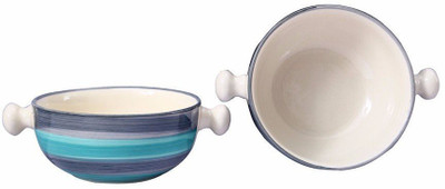 

caffeine Dining Nod Bowl Ceramic/Stoneware in Teal Illusion Handmade Stoneware Bowl Set(Blue, Pack of 1)