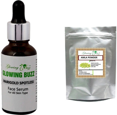 Glowing Buzz Combo of marigold serum and amla powder(Set of 2)
