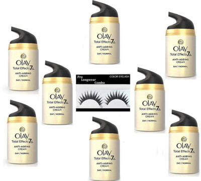 

Professional kit eyelashes & Total Effects 7-in-1 Anti Aging Day Skin Cream Normal olay (Pack Of 8 )(Set of 9)