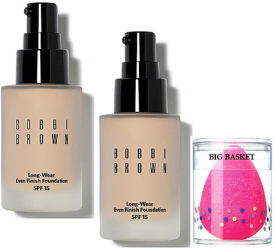 

big Basket sponge puff , bobbi brown long wear liquid foundation (set of 2)(Set of 3)