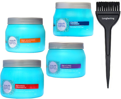 

Longlasting Hair Brush, L'oreal Repairing Creambath Hair Spa With Deep Nourishing, Vitalizing & Smoothing Creambath Spa Set Of 4(Set of 5)