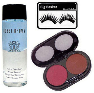 

big Basket Eyelashes, 2 Shades Blusher Compact Of Mac, Bobbi Brown Instant Long Wear Makeup Remover(Set of 3)