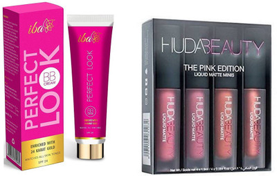 

iba halal care cream with Huda pink lipstick(Set of 2)