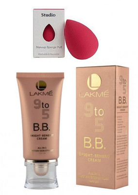 

studio Sponge Puff With 9to5 Bright Benefit Cream(Set of 2)