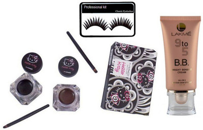 

Professional Kit eyelashes with two balm eyeliner in a box & B.B Bright Benefit cream(Set of 3)