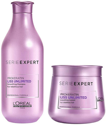 

L'Oreal Series Expert Prokertin Liss Unlimited Shampoo 300ml and Masque 250ml(Set of 2)