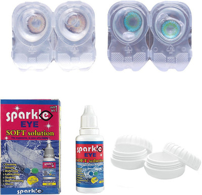 

Sparkle Eye Combo Pack Hazel & Royal Aqua Monthly(0, Colored Contact Lenses, Pack of 4)