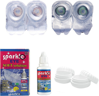 

Sparkle Eye Combo Pack Hazel & Nature Green Monthly(0, Colored Contact Lenses, Pack of 4)