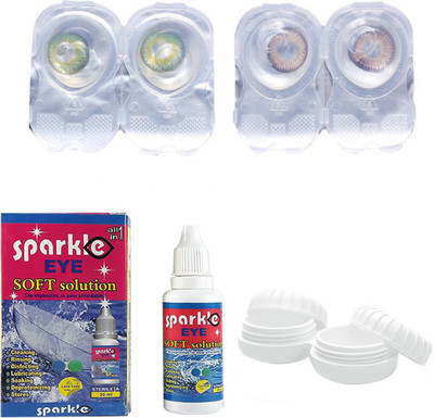

Sparkle Eye Combo Pack Glossy Green & Hazel Monthly Contact Lens(0, Glossy Green, Hazel, Pack of 4)