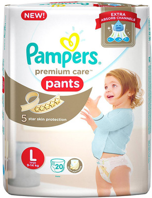 

Pampers Premium Care Large Size Diapers Pants (20 Count) - L(20 Pieces)
