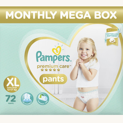 

Pampers Premium Care Pants Diapers Monthly Box Pack - XL(72 Pieces)