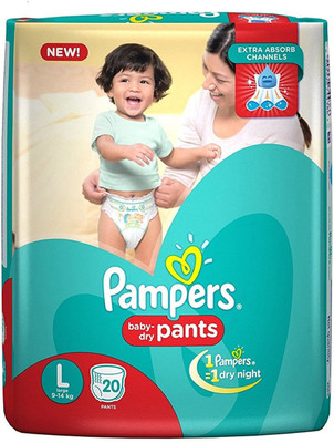 

Pampers New Large Size Diapers Pants (20 Count) - L(20 Pieces)