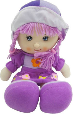 

Miss & Chief Lovely Soft Fabric Purple Doll Toy with Cute Smile and Attractive Blue Eyes Rage Dolls(Purple)